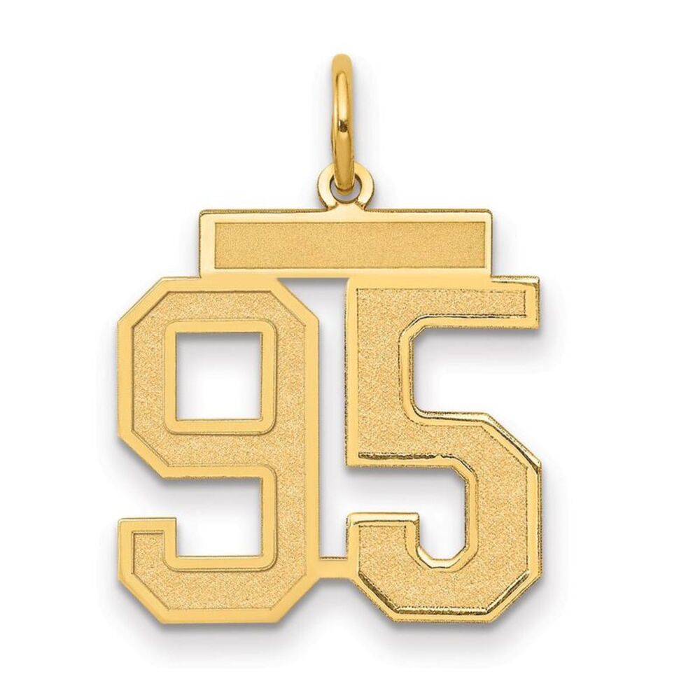 14k Yellow Gold, Jersey Collection, Medium Number 95 Pendant